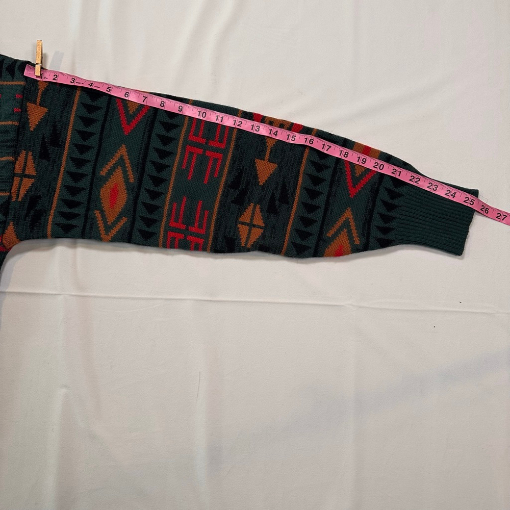 Vintage 1980s Meister Southwest Wool Blend Geometric Sweater - L - Picture 6 of 6